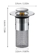 Anti-Clog Stainless Steel Pop-Up Drain Filter - Image 6