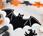 🦇"UNWELCOME"Bat Doormat. Halloween Flocked Carpet Atmosphere Decoration - Image 3